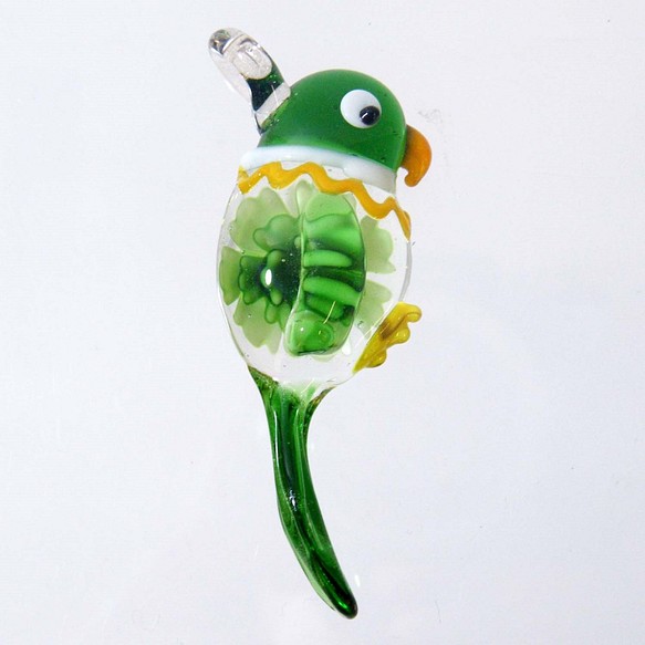 玻璃挂件鳥綠色威尼斯玻璃般的動物vene-T1G [AFP] 第1張的照片