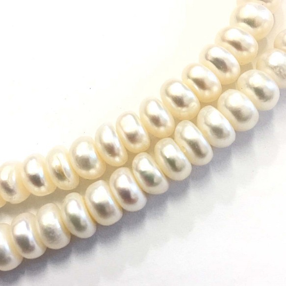 淡水珍珠珍珠珠按鈕白色約8mm 1約39cm [AFP] 77-b0804w 第1張的照片