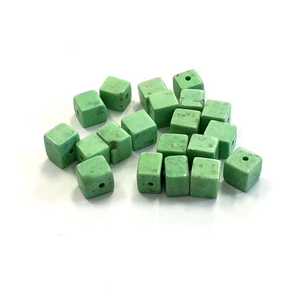 Howlite綠松石色珠方型20個綠色零件[AFP]19克-S0606 第1張的照片