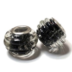 大孔珠跛黑相同顏色10個威尼斯玻璃狀[AFP] vgb4-1410bk 第1張的照片