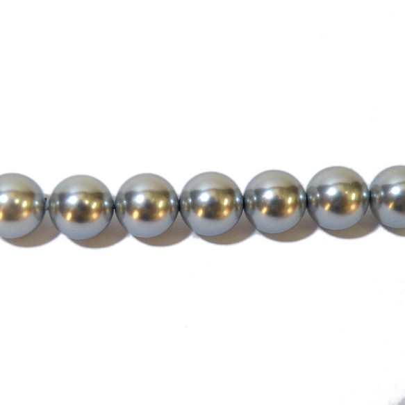 kaibb-08s 貝殼珍珠圓珠 8 毫米銀色 10 顆單獨出售 [法新社] 第1張的照片