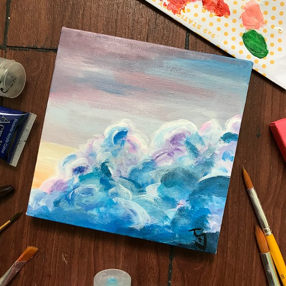 雲浪 - 壓克力顏料創作 雲の波-アクリル画 第1張的照片