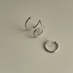 不對稱曲線耳環（silver925） 第1張的照片
