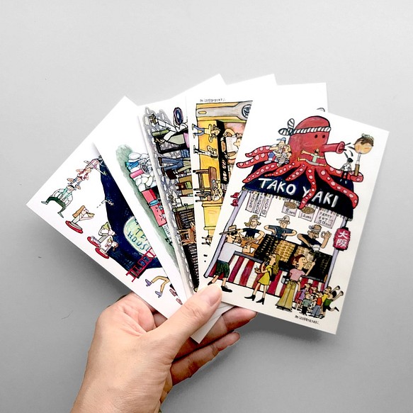 日本 大阪 5枚 Set ポストカード カード レター Mizobatasaki 通販 Creema クリーマ ハンドメイド 手作り クラフト作品の販売サイト