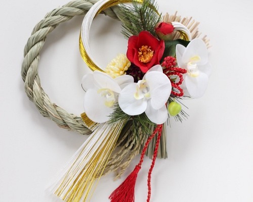 ︎残り1点⭐︎胡蝶蘭のモダンで気品あるお正月飾り/しめ縄 タッセル