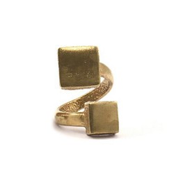 Raw brass Rings -  W Squareリング N0.17 1枚目の画像