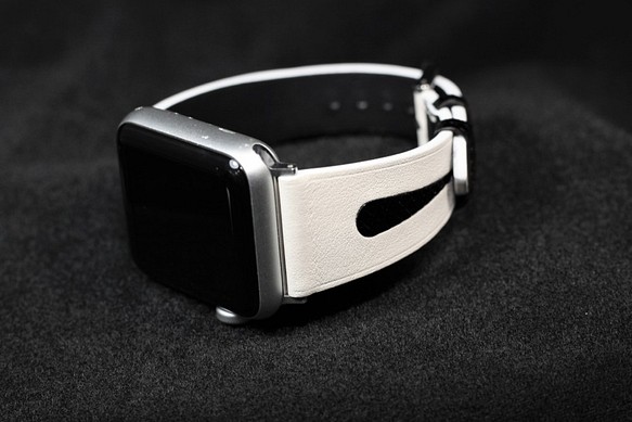 高級革使用Apple Watch レザーベルト　腕時計ベルト　バンド　B27　総手縫い製作 1枚目の画像