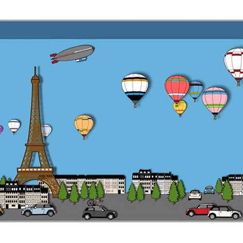 Bmw Mini ミニクーパー アートイラスト ポスター Paris サイズ イラスト Ohmai 通販 Creema クリーマ ハンドメイド 手作り クラフト作品の販売サイト