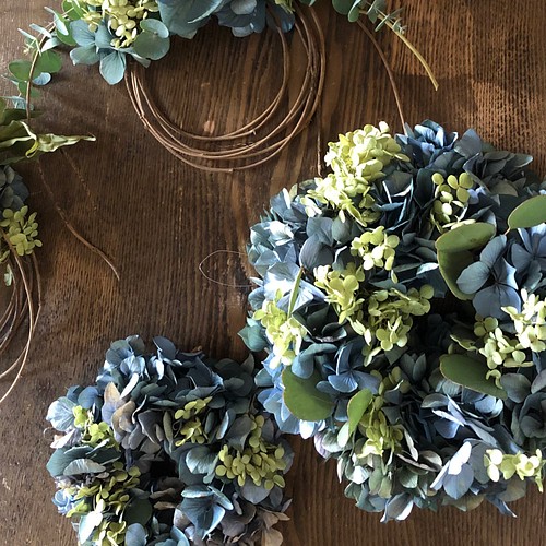 クーポン販売中 ブルー紫陽花とルリタマアザミのモコモコハーフリース フラワー/ガーデン