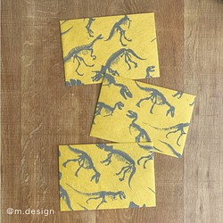 レターセット(封筒1枚×便箋2枚) dinosaur  yellow 1枚目の画像
