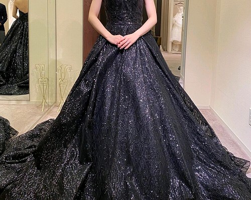 ラザロ風ドレス　キラキラドレス　カラードレス　　ウェディングドレス　ブラックドレス
