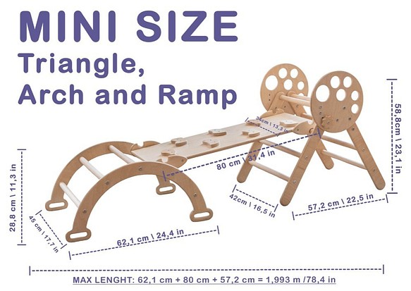 モンテッソーリクライミング家具、折りたたみ式トライアングル