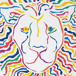 繪畫插圖藝術獅子獅子獅子白色A4-k 第1張的照片