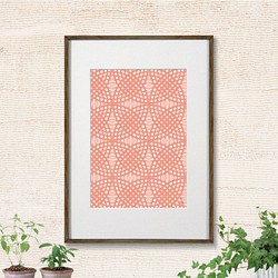 例證藝術圖表海報北歐日本樣式景泰藍幾何三文魚桃紅色2103B 第1張的照片