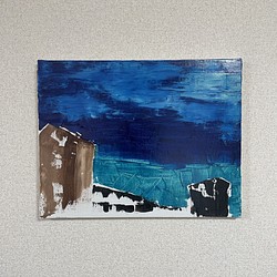 抽象画（油絵）　夜と雲の調和 Harmony between night and clouds (原画） 1枚目の画像