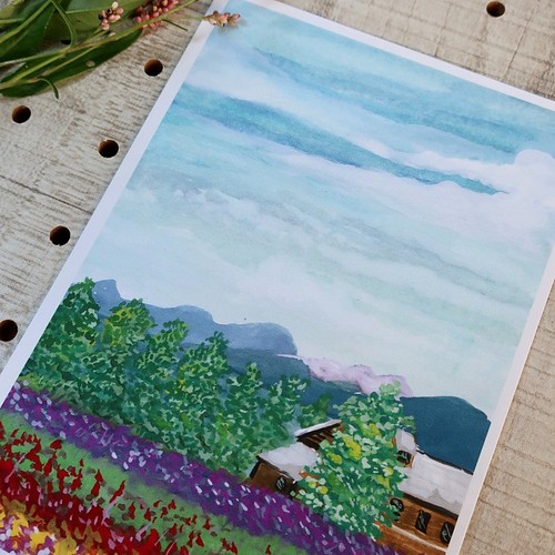 3枚セット 北海道の美しい風景 花畑 水彩画イラストポストカード カード レター Jycreatives 通販 Creema クリーマ ハンドメイド 手作り クラフト作品の販売サイト