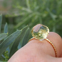 K10 candy ring -  Lemon quartz - 1枚目の画像