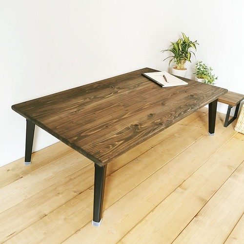 無垢材 折りたたみローテーブル 900×450 ライトブラウン テーブル ロー 