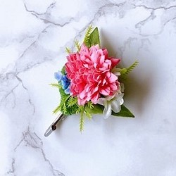 【送料無料】お花のマグネットフック（ピンク2）　マグネット　アーティフィシャルフラワー　造花　フック　玄関　キッチン 1枚目の画像