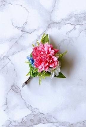 【送料無料】お花のマグネットフック（ピンク2）　マグネット　アーティフィシャルフラワー　造花　フック　玄関　キッチン 1枚目の画像