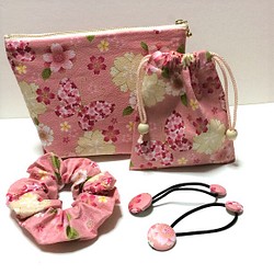 和柄作品4点セット（桜と蝶・ピンク） 1枚目の画像