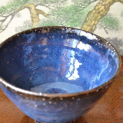 特別提供価格】 青萩抹茶茶碗(コスモブルー) 茶碗 A ☆萩焼き 茶碗 