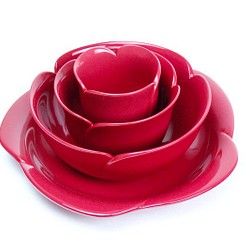 香川漆器 薔薇(ピンク) 湯のみ、お椀、丼、お皿４点セット 1枚目の画像