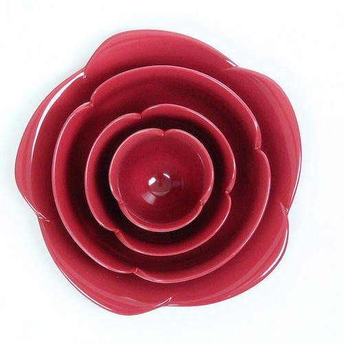 香川の漆器一和堂 薔薇の器(湯のみ、お椀、丼、お皿のセット)ピンク-