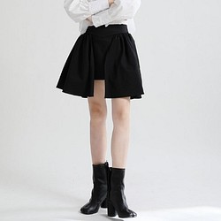 秋の女性の新しいラージラインAラインシャツスカート、ハイウエスト、スリムなデザイン 1枚目の画像
