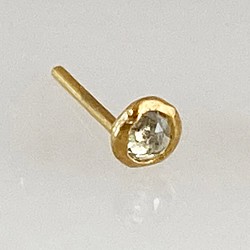 K24 玫瑰切割天然鑽石純金耳釘 ◇ k24 耳釘（一隻耳朵） 第1張的照片