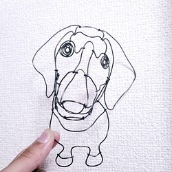 立体　ワイヤークラフト　ダックスフンド　インテリア　ワイヤーアート　犬　壁　飾り　ウォールアート 1枚目の画像