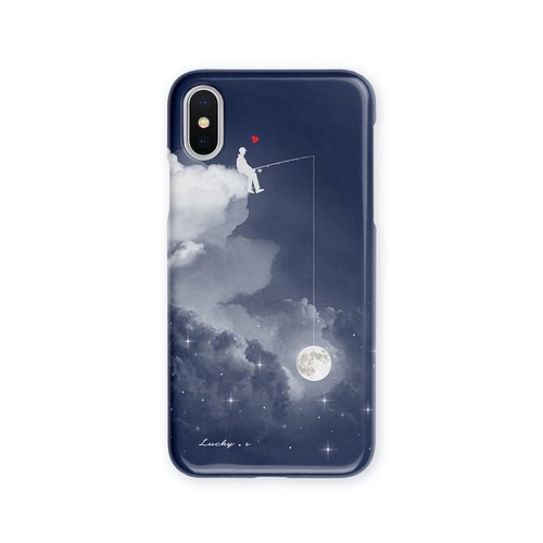 月をかける少年 Night スマホケース Iphoneケース Iphone11 Iphone8 Xr Xz3 他機種 Iphoneケース カバー Lustry 通販 Creema クリーマ ハンドメイド 手作り クラフト作品の販売サイト