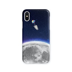 風船で浮かぶ宇宙飛行士　スマホケース/iPhoneケース/Xperia/Galaxy/AQUOS/ARROWS 1枚目の画像