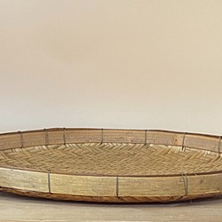 手編み竹かご　竹製のザル　37cm 1枚目の画像