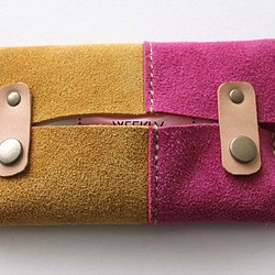 麂皮紙巾盒/黃色×粉紅 第1張的照片