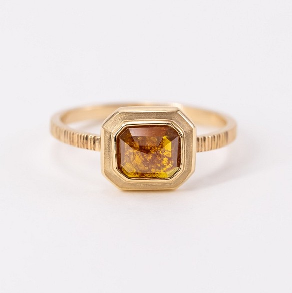 Vermilion Orange Diamond Ripple Bezel Ring 指輪・リング lily&co