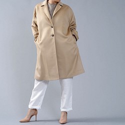 [僅限於1]奢華感100％羊絨羊毛全襯裡規格切斯特大衣/米色h022-bej3 第1張的照片