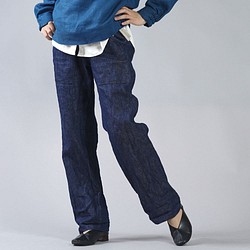 【wafu】加厚亞麻貝克褲男女成長牛仔變色/靛藍b013k-ind3 第1張的照片