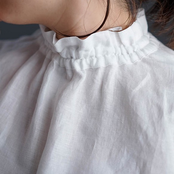 LL】【wafu】雅亜麻 Linen Top タートル ネック インナー 袖スリット