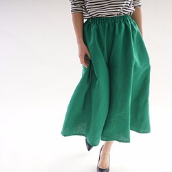 亞麻Gaucho褲子/ Fjord綠色b002a-fgn2 第1張的照片