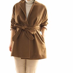 厚布羊毛大衣襯里布光滑大衣羊毛100％/橄欖棕b23  -  28 第1張的照片