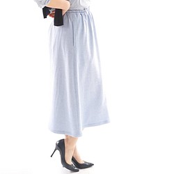 [Wafu] &lt;試驗配件&gt;長76cm柔軟的針織羊毛裙腰部口袋/石楠藍色sk4-2 第1張的照片