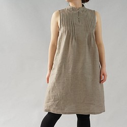 [Wafu] 薄蓬鬆亞麻亞麻連衣裙襯裙也是細褶友好內/淡褐色 p001a-hbm1 第1張的照片
