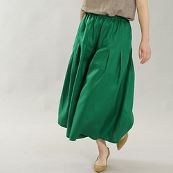[Wafu]細亞麻布闊腳褲褲褲，配腰部橡膠袋/峽灣綠色B002H-FGN1 第1張的照片