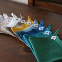 [Wafu] 帶亞麻環毛巾桌巾 適用於多用途亞麻布咖啡廳/z002h 第1張的照片