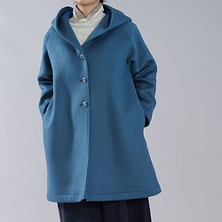 [2剩餘瓦夫]襯里亞麻×厚羊毛外套帶帽插肩袖/阿卡普爾科H009B-ACP3 第1張的照片