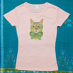 リボンのキジ猫さん　ピンク 1枚目の画像