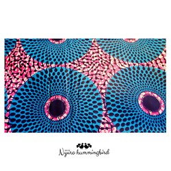 アフリカ布　アフリカンプリント　180cm 2ヤード　カラフル生地　サークル生地　ピンク色　水色 1枚目の画像