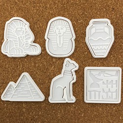 古代エジプトシリーズクッキー型 6セット お菓子 型抜き ハンドメイド品 1枚目の画像