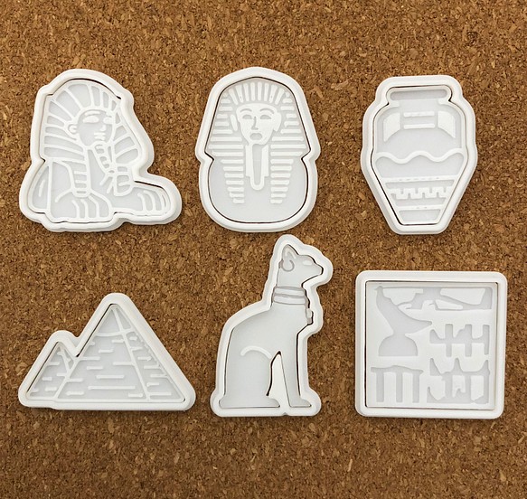 古代エジプトシリーズクッキー型 6セット お菓子 型抜き ハンドメイド品 1枚目の画像